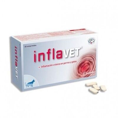 Vetnova - Antiinflamatorio natural INFLAVET contra la inflamación en gatos y perros 60 comprimidos
