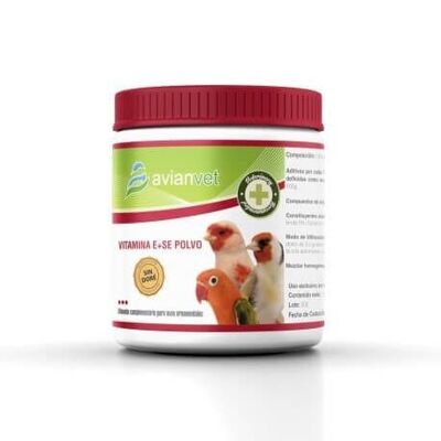avianvet - Suplemento vitaminico mineral para aves AVIANVET E + SELENIO polvo 125 gr.