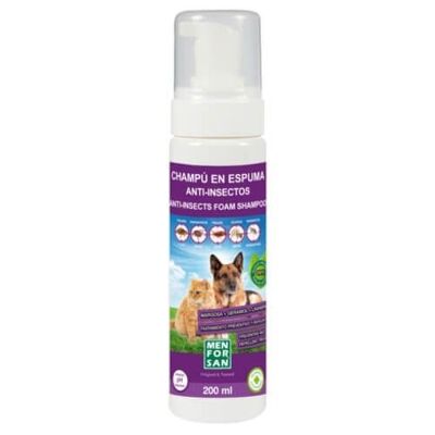 Menforsan - Champú en espuma MENFORSAN anti insectos 200 ml para perros y gatos