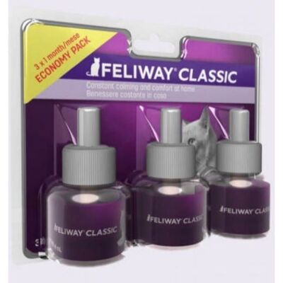 FELIWAY - FELIWAY CLASSIC para gatos recambio 3 unidades 48 ml