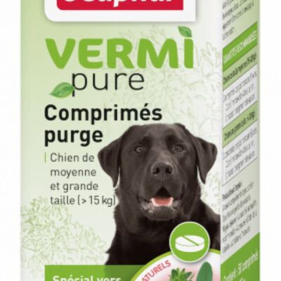 BEAPHAR - pastillas antiparasitarias VERMI PURE BEAPHAR para perros de mas de 15 kg 50 comprimidos