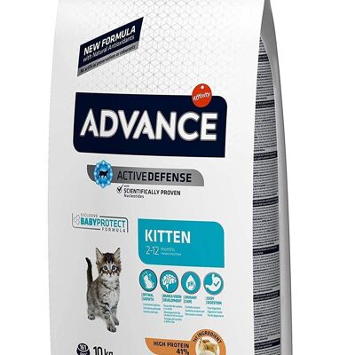 ADVANCE - pienso para gatitos ADVANCE CAT KITTEN con pollo y arroz, saco de 10 kg
