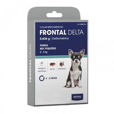 ZOTAL LABORATORIOS - collar antiparasitario FRONTAL DELTA perros muy pequeños, hasta 5 kg. 35 cm