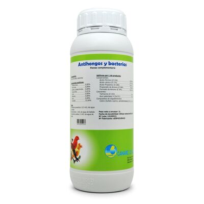 Canariz - Purificante natural ANTIHONGOS Y ANTIBACTERIAS CANARIZ para el agua de bebida en aves 1 lto..