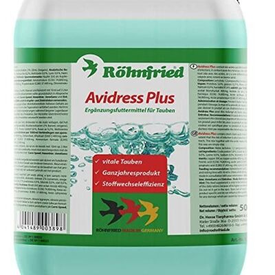 Rohnfried - Rohnfried Avidress plus, preventivo natural contra salmonelosis para aves, 5 litros