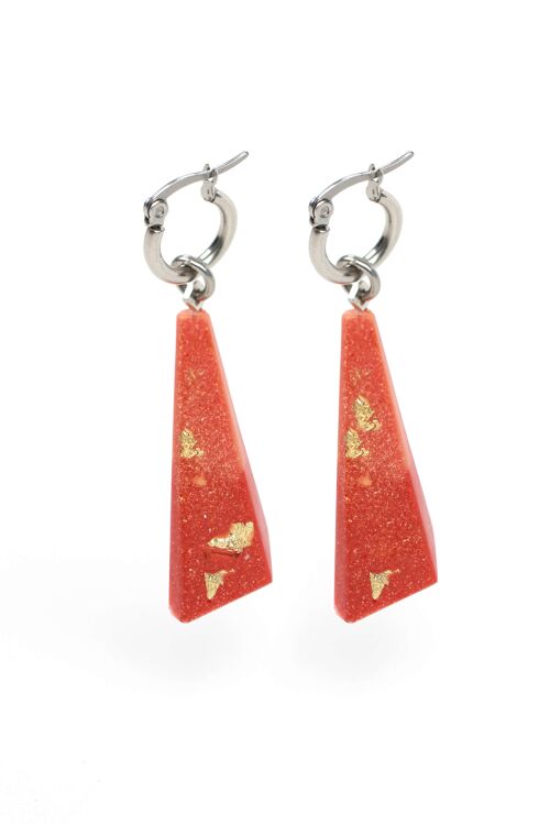 Moune - Corail - Boucles d'oreilles créoles