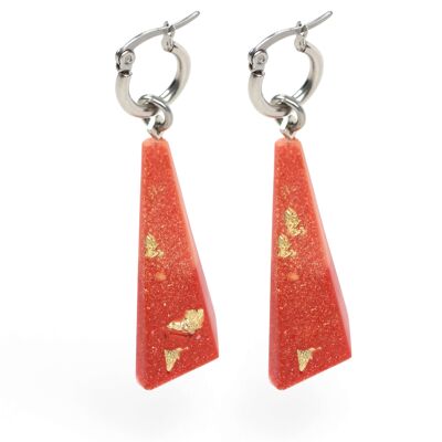 Moune - Coral - Creole earrings