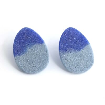 Sangatte - Azul - Pendientes de guijarros