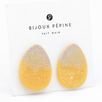 Sangatte - Ocher - Pebble earrings