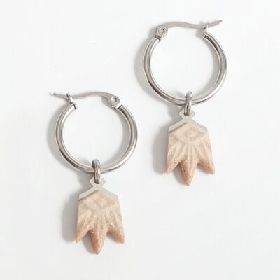 Lys - Beige - Hoop earrings