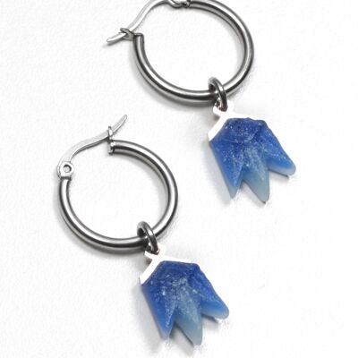 Lys - Blue - Hoop earrings