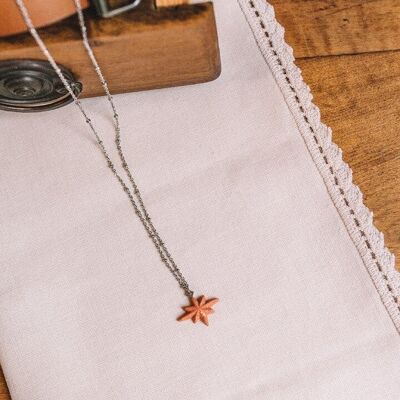 Shepherd's Star - Coral - Adjustable chain necklace