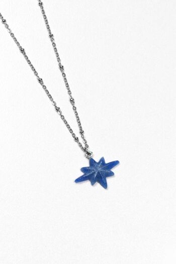 Étoile du Berger - Bleu - Collier à chaine ajustable 2