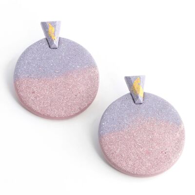 Ulu - Pastel Pink & Lilac - Large Earrings