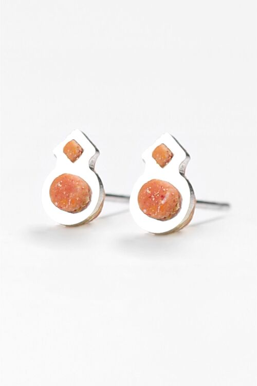Rose Des Vents - Corail - Boucles d'oreilles minimaliste