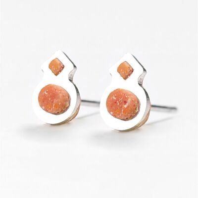 Rose Des Vents - Coral - Minimalist earrings