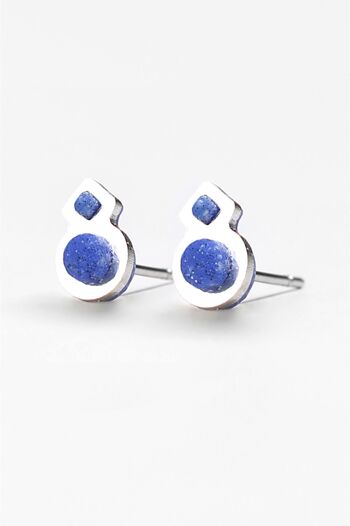 Rose Des Vents - Bleu - Boucles d'oreilles minimaliste 1