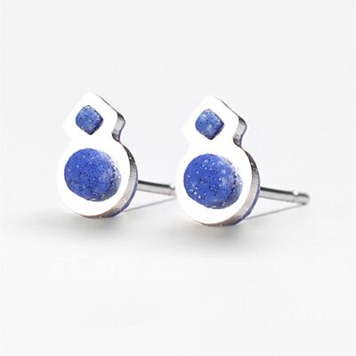 Rose Des Vents - Bleu - Boucles d'oreilles minimaliste