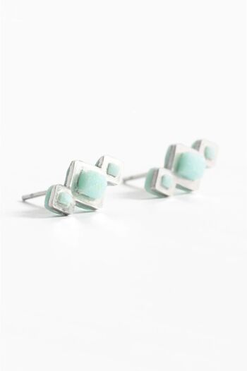 Pinéale - Menthe - Boucles d'oreilles minimalistes 2