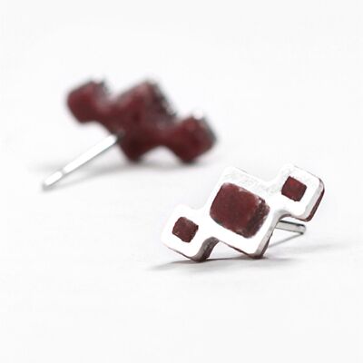 Pineal - Burgundy - Minimalist Earrings