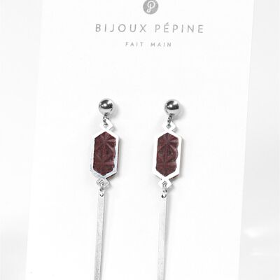 Nova - Burgundy - Elegant Earrings