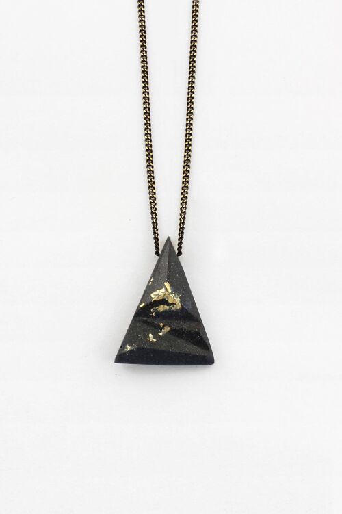 Éclat - Noir - Collier unisexe triangulaire