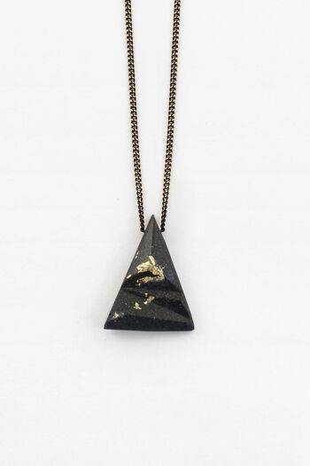 Éclat - Noir - Collier unisexe triangulaire 1