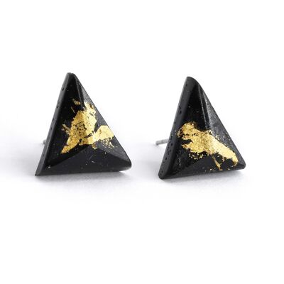 Pyramid - Black - Triangle Earrings