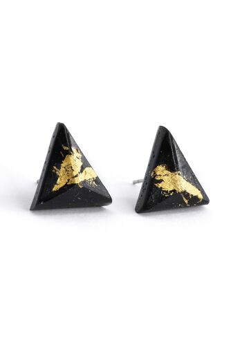 Pyramide - Noir - Boucles d'oreilles triangulaires 1