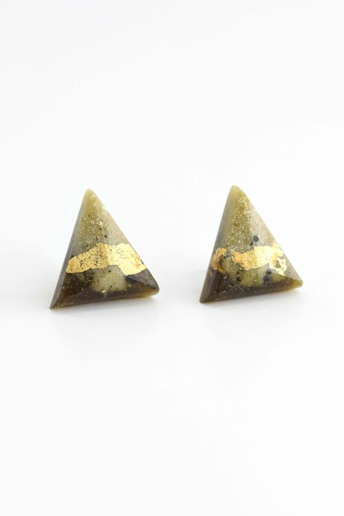 Pyramide - Matcha - Boucles d'oreilles triangulaires
