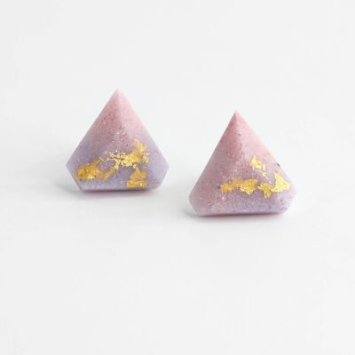 Diamond - Pastel pink and Lilac - earrings