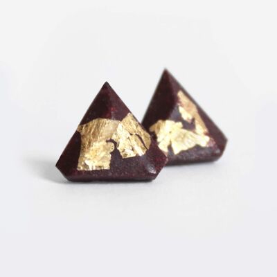 Diamond - Burgundy - earrings