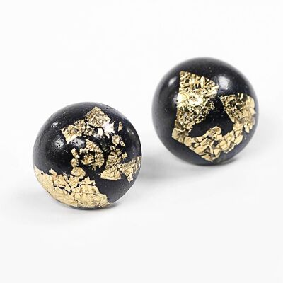 Astral - Black - Round Stud Earrings