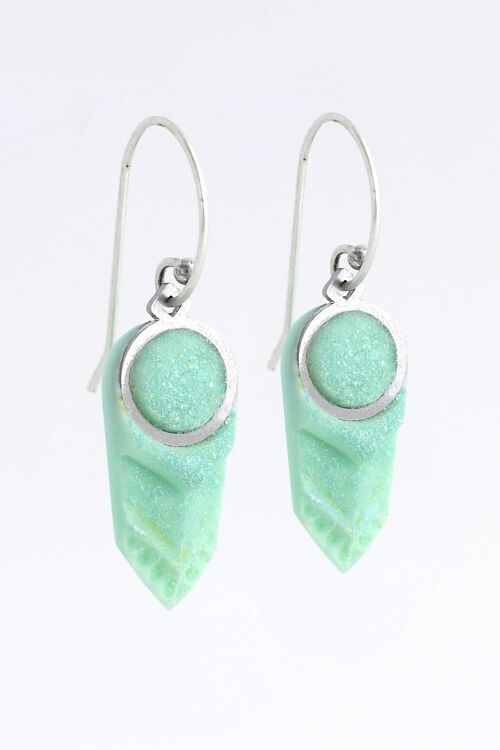 Panache - Menthe - Boucles d'oreilles