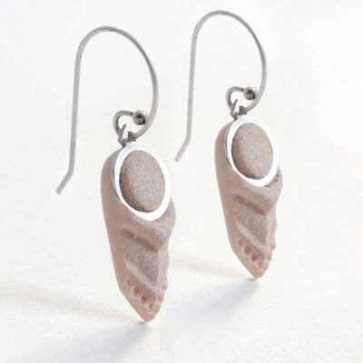 Panache - Beige - Boucles d'oreilles