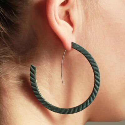 Ouroboros - Forest Green - Large Hoops