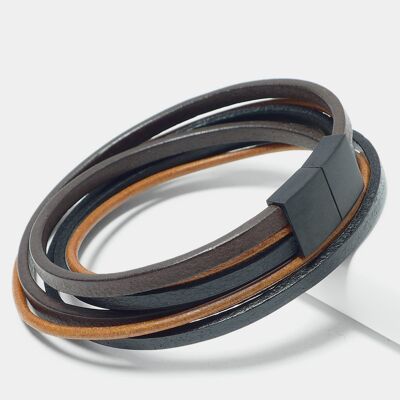 Bracelet pour hommes "Leather Star PG74" en cuir
