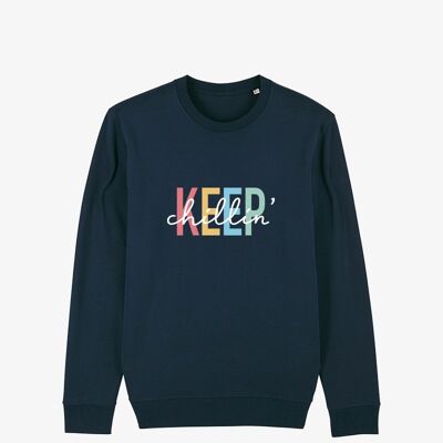 Navy sweatshirt - Keep chillin'