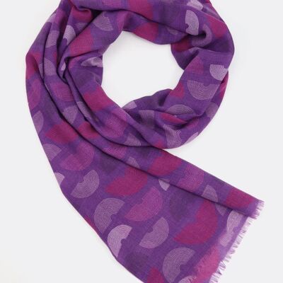 Wool scarf / Arches - electric purple