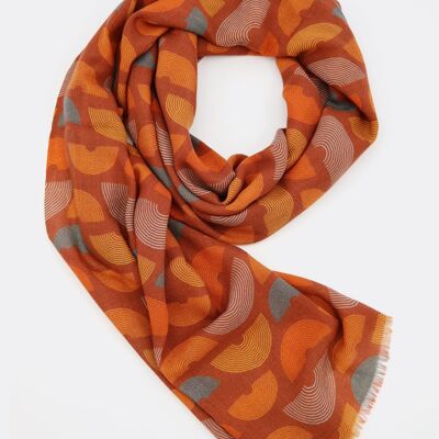Wool scarf / Arches - burnt orange