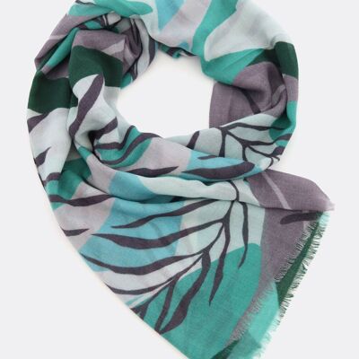 Wool scarf / Abstract Nature - green / turquoise