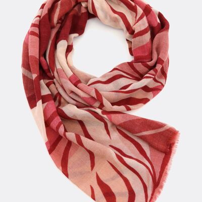 Wool Scarf / Abstract Nature - Shades of Red