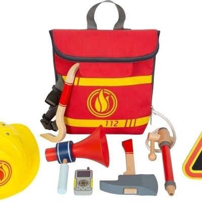 Feuerwehrrucksack | Arzt- und Rettungsspielzeug | Holz