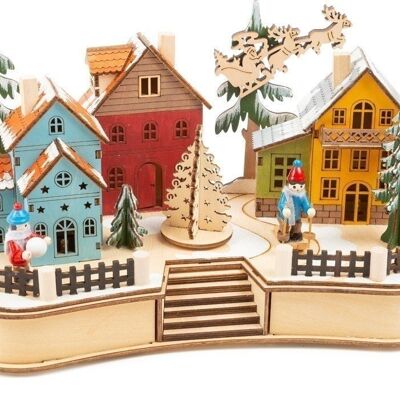 Lampe Village de Noël | Noël | Bois