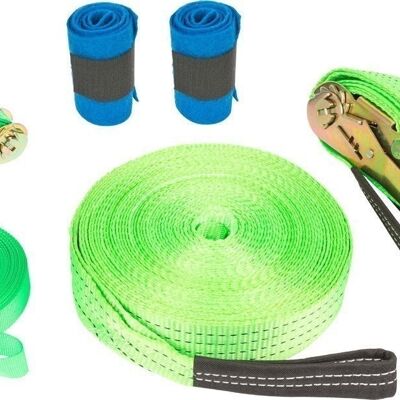 Slackline set including tree protection