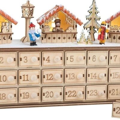 Calendario dell'avvento in legno Bazar di Natale