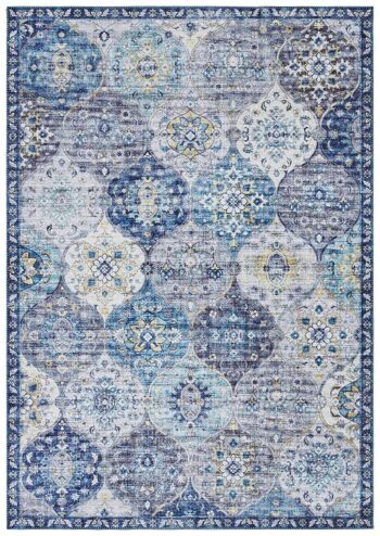 Tapis Kashmir Ghom en Oriental-Optic Denim Blue 4