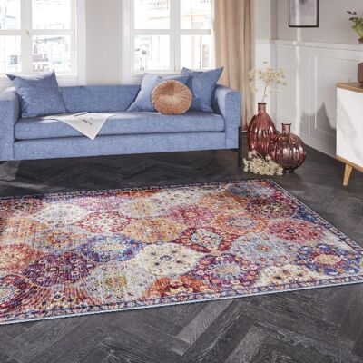 Carpet Kashmir Ghom in Oriental-Optic Multicolor