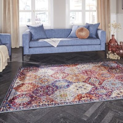 Carpet Kashmir Ghom in Oriental-Optic Multicolor