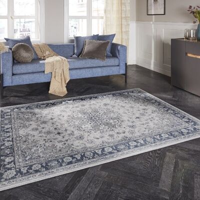Carpet Nain in Oriental Optic Sapphire Blue